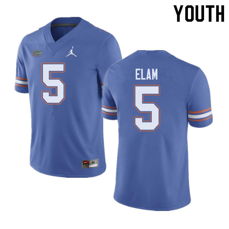 Jordan Brand Youth #5 Kaiir Elam Florida Gators College Football Jerseys Sale-Blue